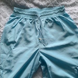 light blue polyester cargo pants